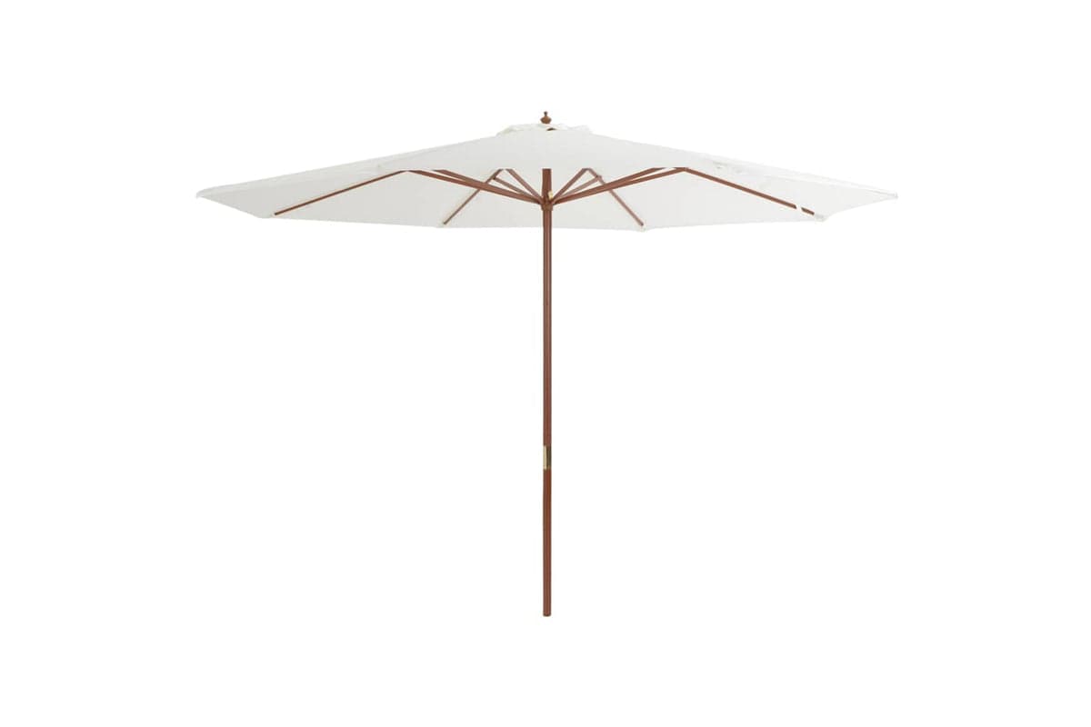vidaXL 44527 Outdoor Parasol With Wooden Pole 350cm Sand White