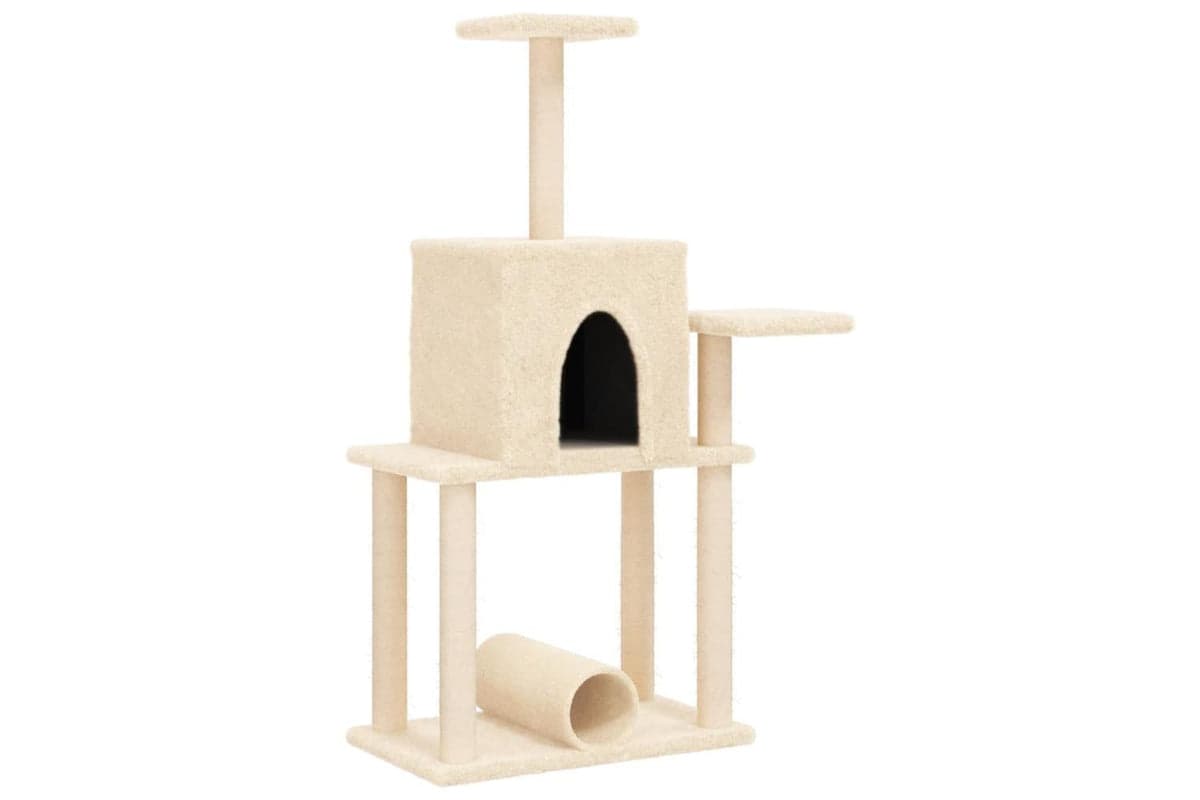 Cat Tree With Sisal Scratching Posts Cream 122 Cm