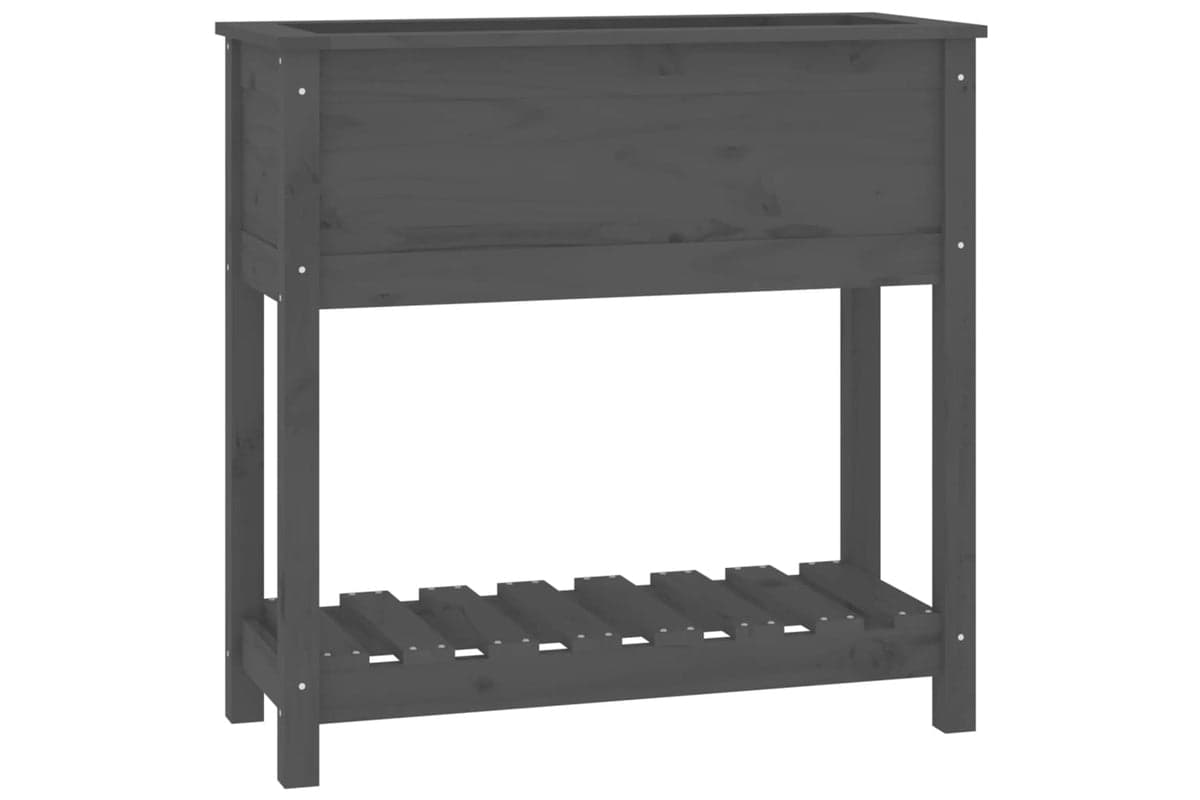 vidaXL 823761 Planter With Shelf Grey 82.5x34.5x81cm Solid Wood Pine