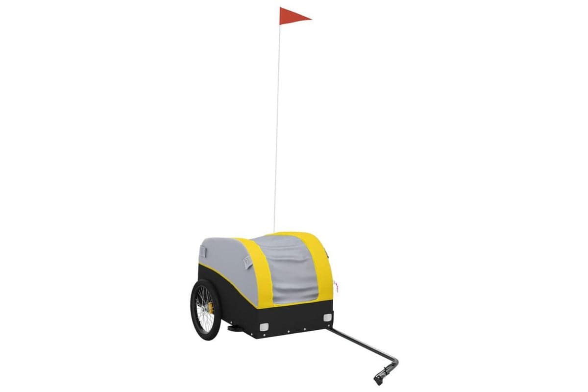 Vidaxl Bike Trailer Black And Yellow 30 Kg Iron
