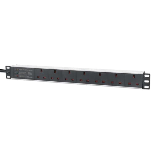 INTELLINET - 19IN PDU 1U 7-WAY UK AC PLUGS-SURGE PROTECTION