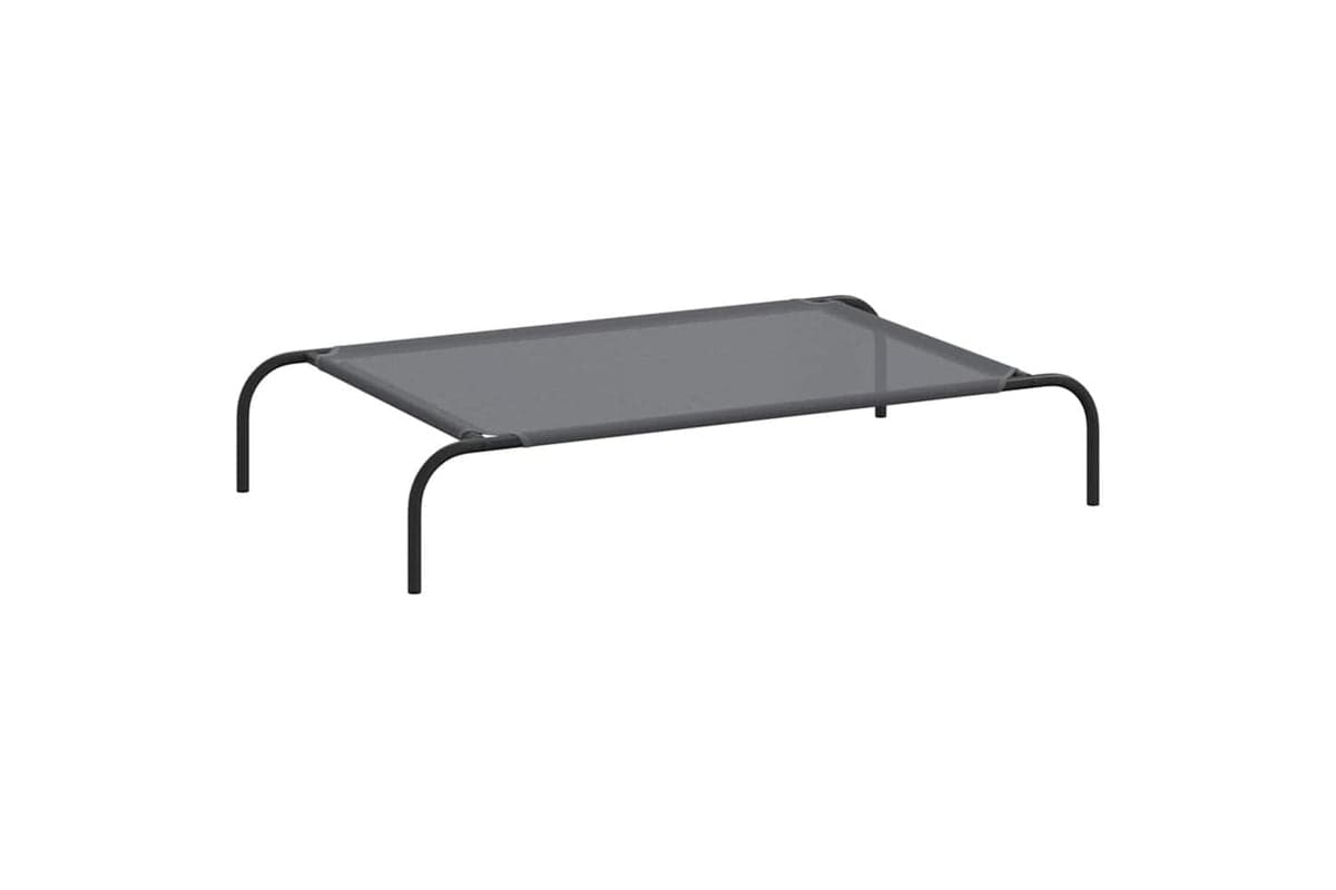 Elevated Dog Bed Grey 110x65x20 Cm Textilene And Steel
