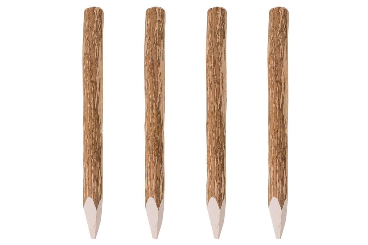 vidaXL 43144 Pointed Fence Posts 4 Pcs Hazel Wood 90cm