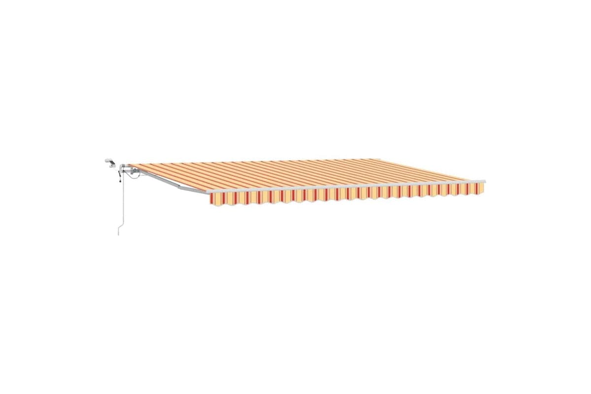 Vidaxl Retractable Awning Yellow And Orange 500 X 350 Cm