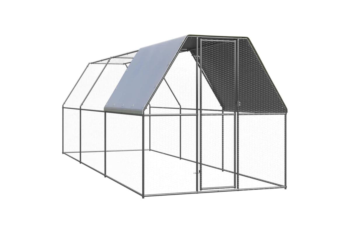 Vidaxl Outdoor Chicken Cage 2x6x2 M Galvanised Steel