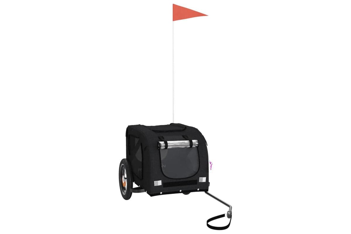 Vidaxl Pet Bike Trailer Black Oxford Fabric And Iron