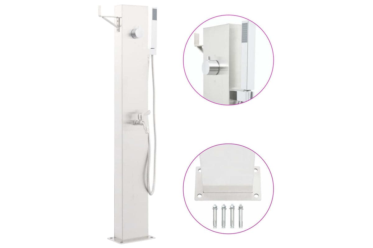 vidaXL 48206 Garden Shower Faucet 110cm Stainless Steel