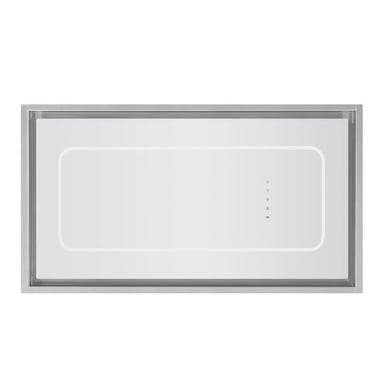 GRADE A1 - electriQ 90cm Ceiling Cooker Hood - White Glass