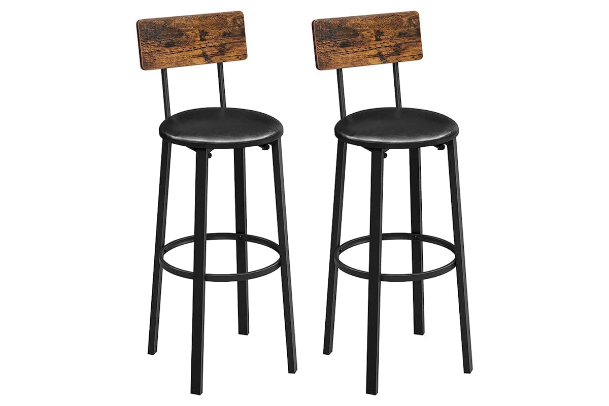 Vasagle Bar Stools | Set of 2 | Rustic Brown/Black