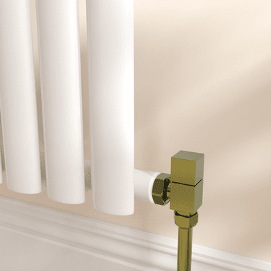 Elego Brushed Brass Modern Manual Radiator Valves
