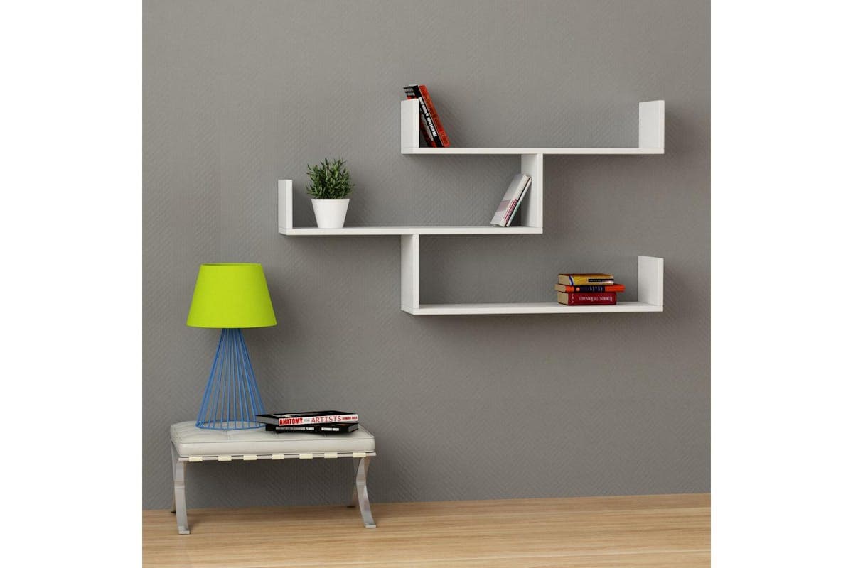 Decortie Tibet Bookcase | Wall-mounted | Chipboard | 120cm | 3-tier Shelf