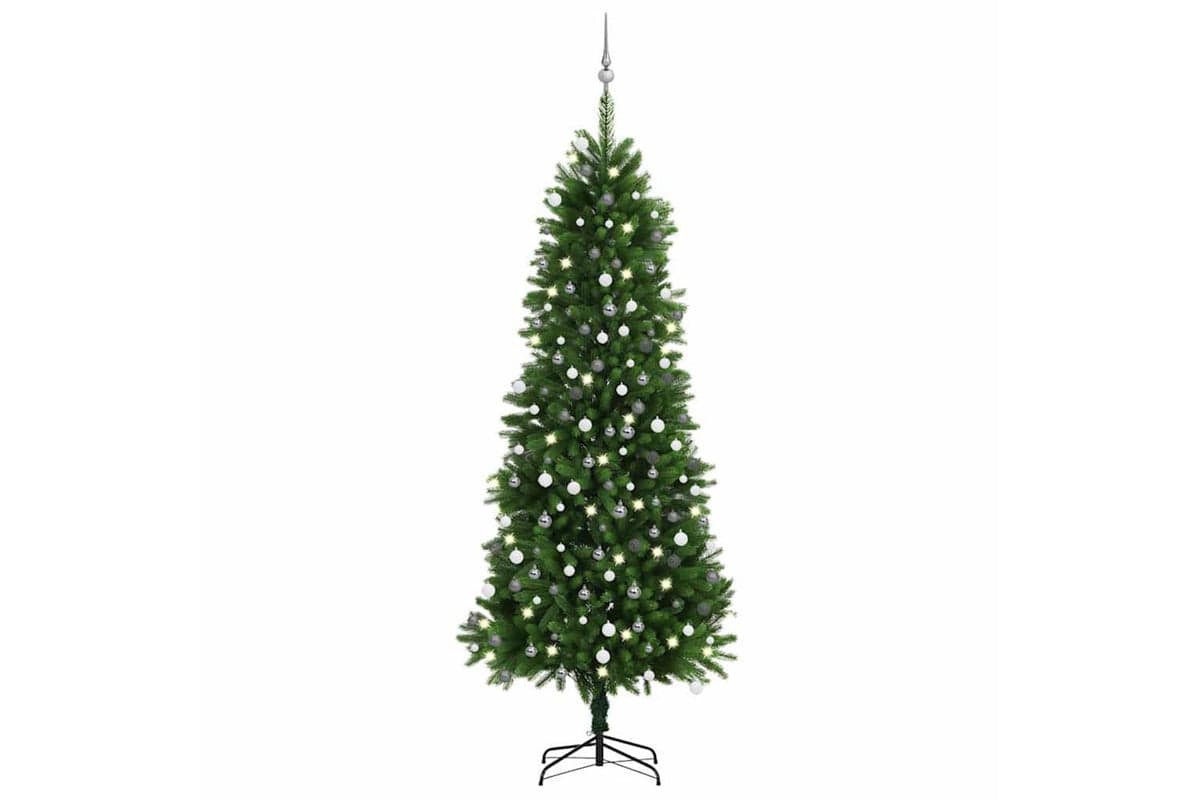 Vidaxl Artificial Pre-lit Christmas Tree With Ball Set 240 Cm Green