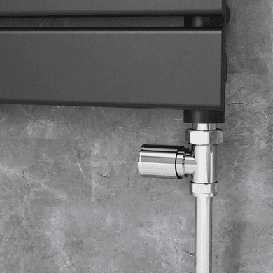 Elego Chrome Modern Manual Straight Radiator Valves (pair)