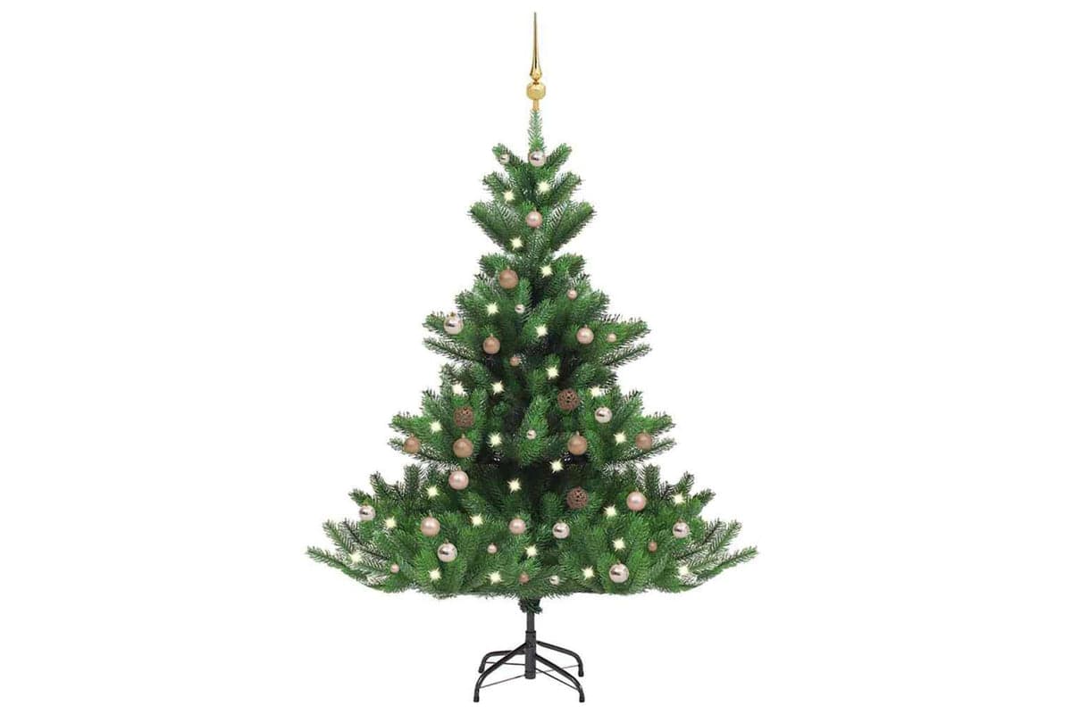Vidaxl Nordmann Fir Artificial Christmas Tree Ledball Set Green 180cm