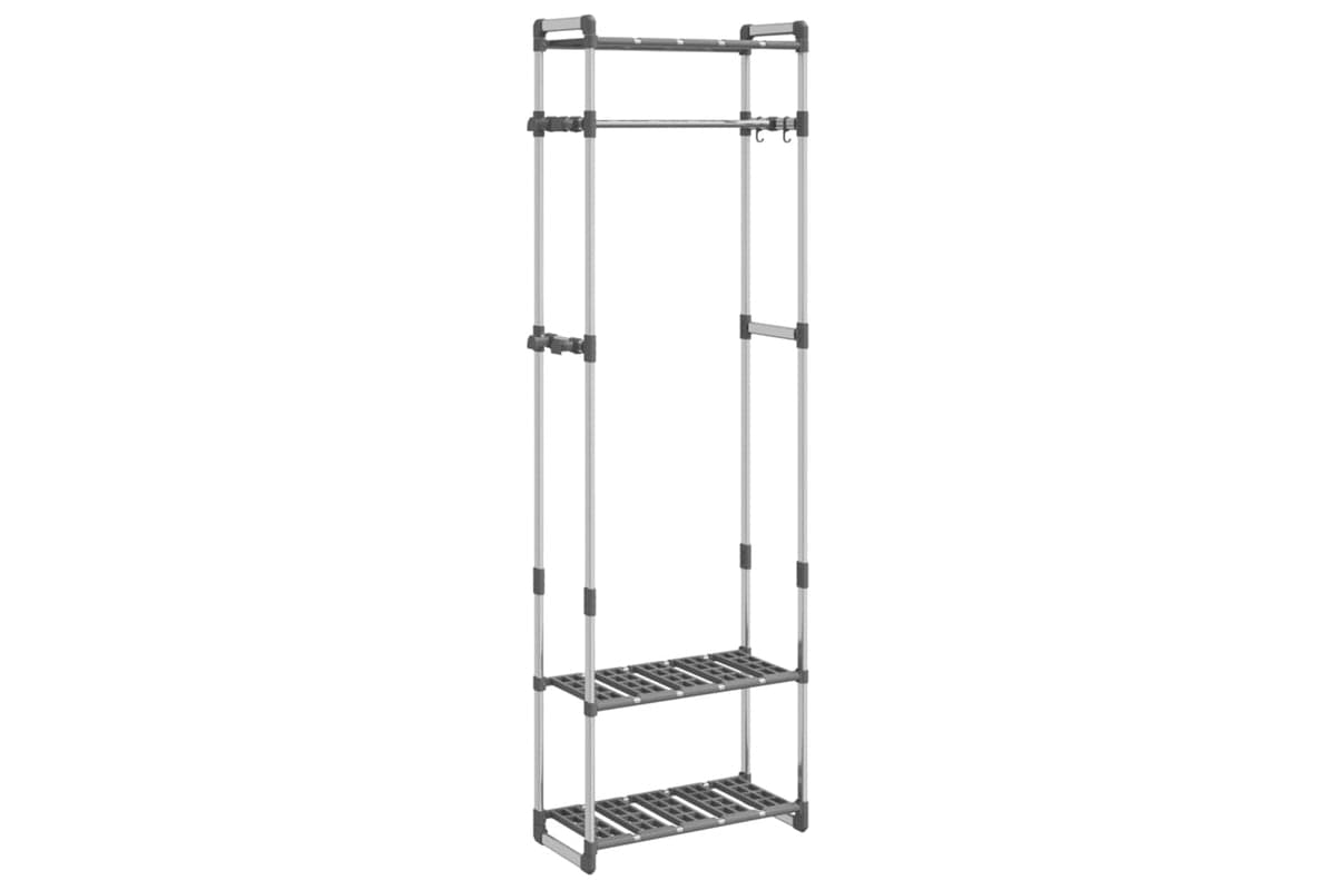 vidaXL 344385 3-tier Clothes Rack Silver 59x29x192cm Aluminium