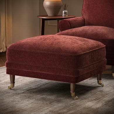 Berry Brown Chenille Feather-Filled Footstool – Payton Heritage