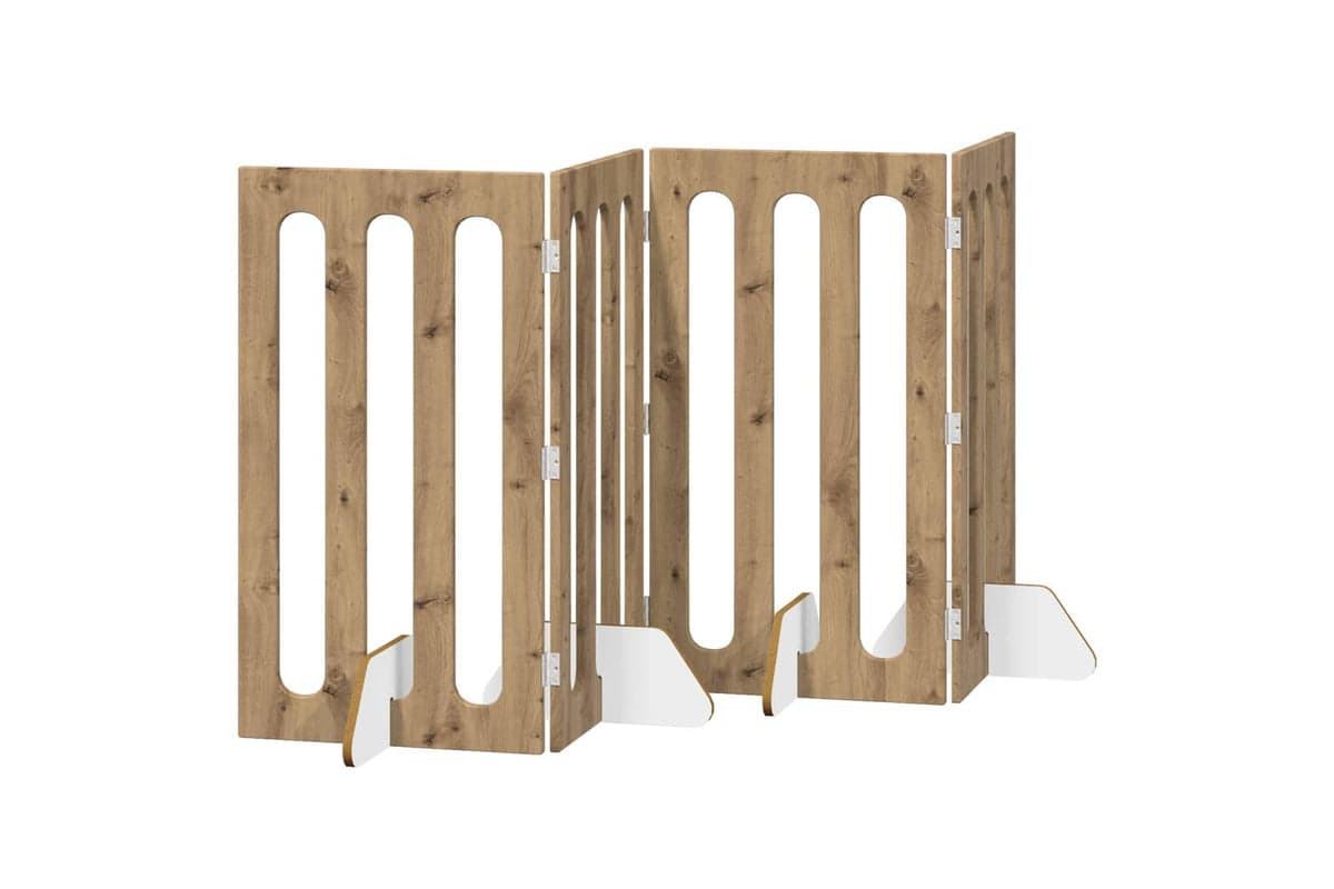 Vidaxl Folding Pet Fence 4 Pcs Artisan Oak 201 X 38 X 90 Cm