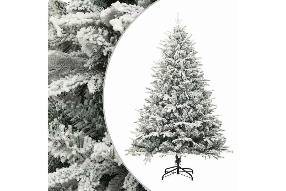 Vidaxl Artificial Christmas Tree With Flocked Snow Green 180 Cm Pvc