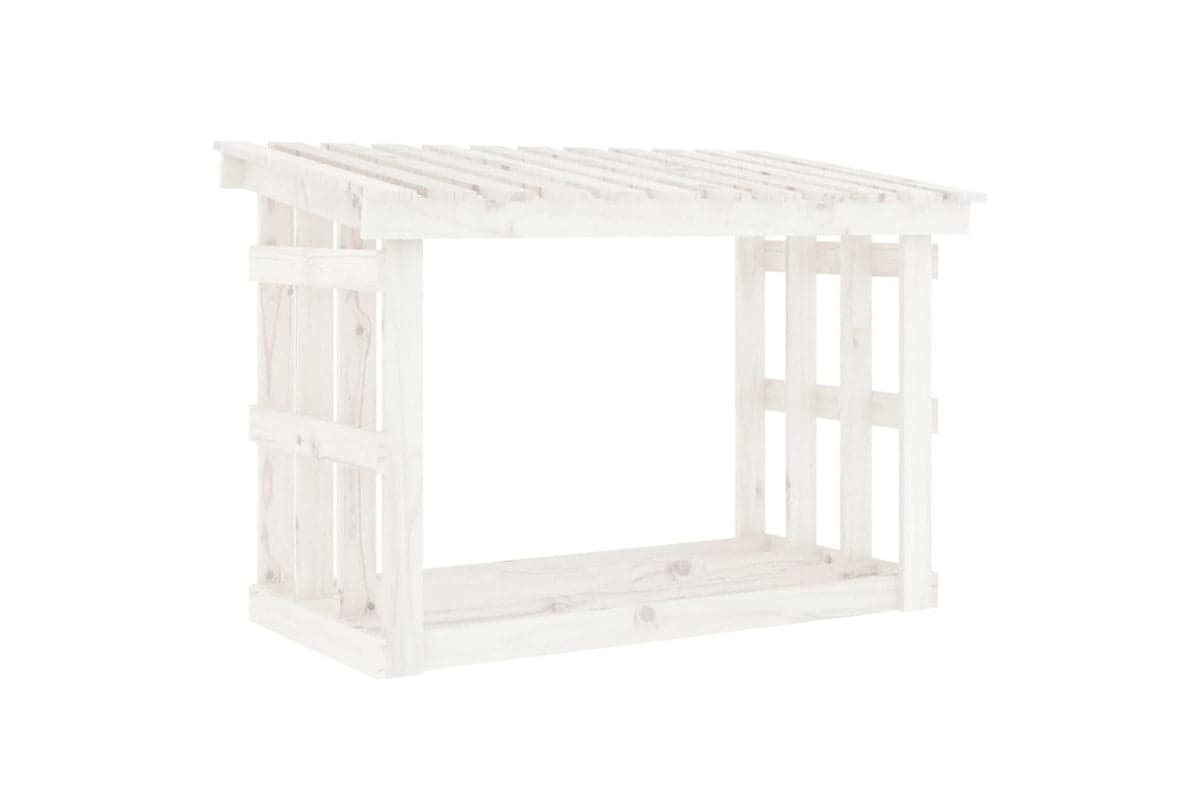 vidaXL 822433 Firewood Rack White 108x64.5x77cm Solid Wood Pine