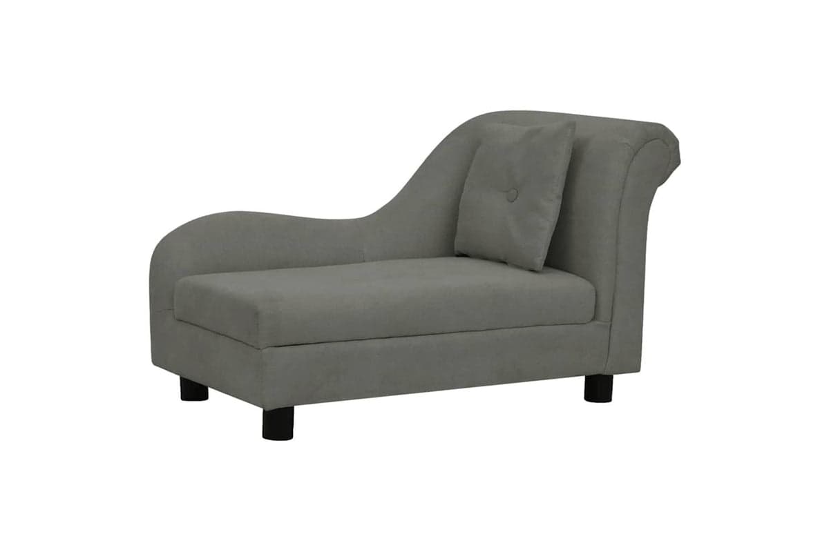 Dog Sofa With Pillow Dark Grey 83x44x44 Cm Plush