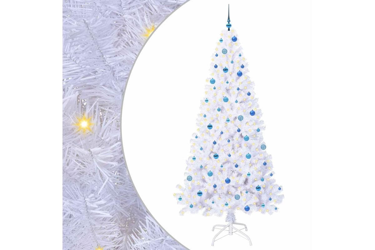 Vidaxl Artificial Christmas Tree With Stand White 240 Cm Pvc And Steel