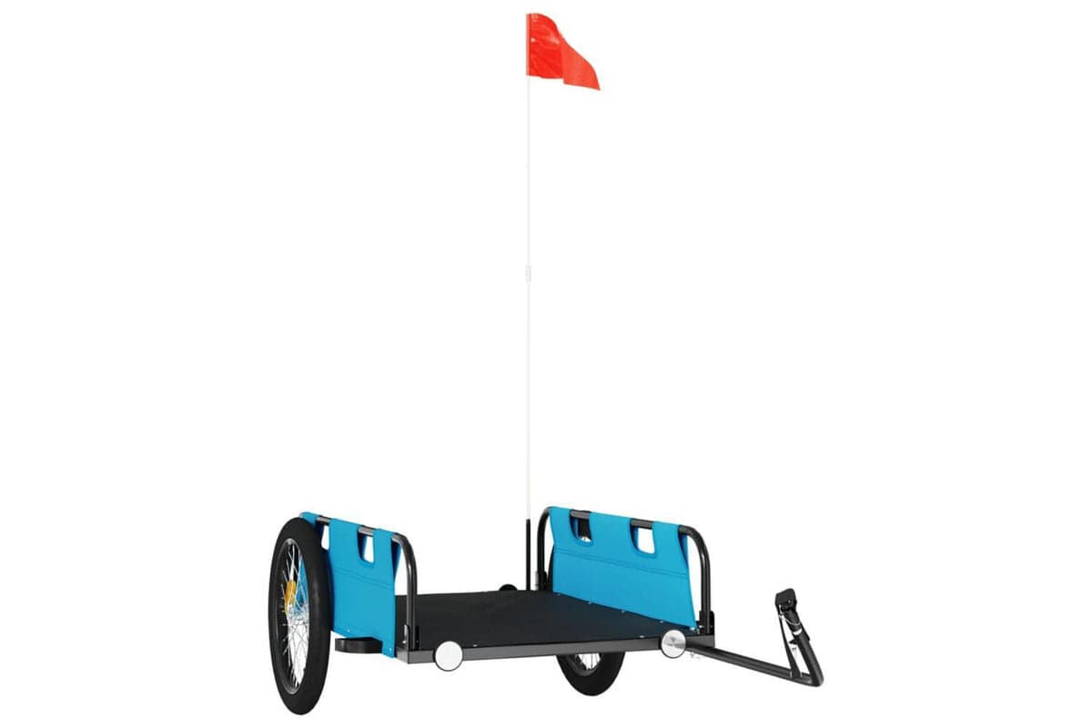 Vidaxl Bike Trailer Blue Oxford Fabric And Iron