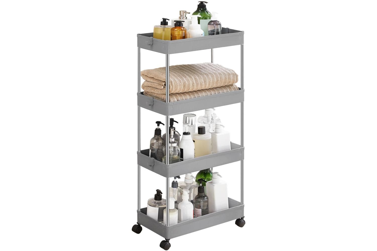Kitchen Storage Rack | Storage Cart | Polypropylene & Metal | 4-tier