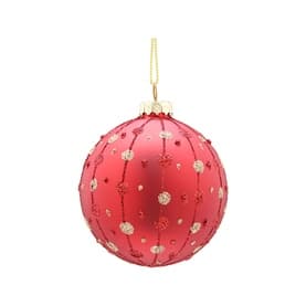 Glitter Dot Glass Ball Tree Decoration 8cm