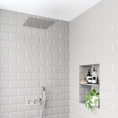 Chrome Concealed Mixer Shower with Mounted Head - Flow