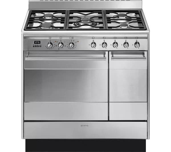 SMEG SUK92MX9-1 Concert 90 cm Dual Fuel Range Cooker - Stainless Steel