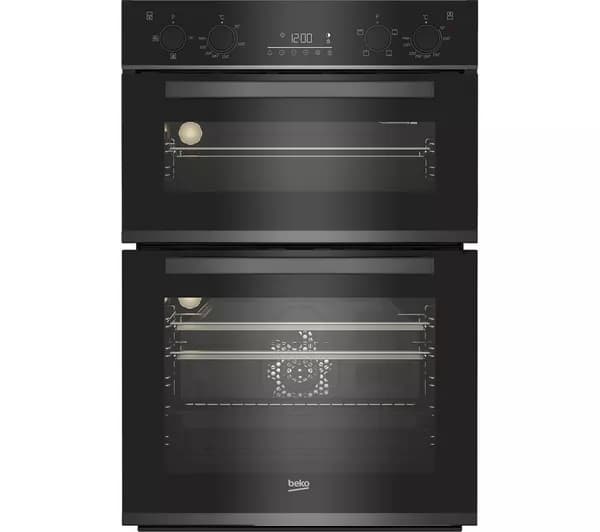 BEKO Pro RecycledNet BBXDF29300Z Electric Double Oven - Black Steel