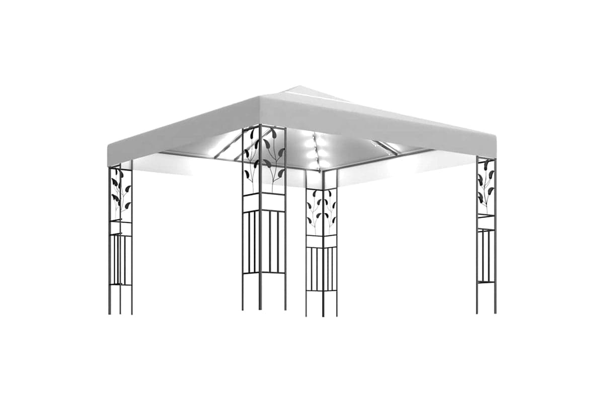 Vidaxl 3070311 Gazebo With Led String Lights 3x3 M White