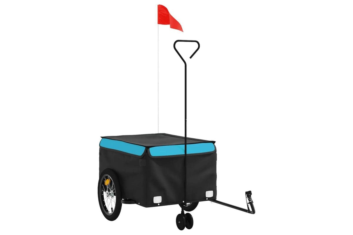 Vidaxl Bike Trailer Black And Blue 45 Kg Iron