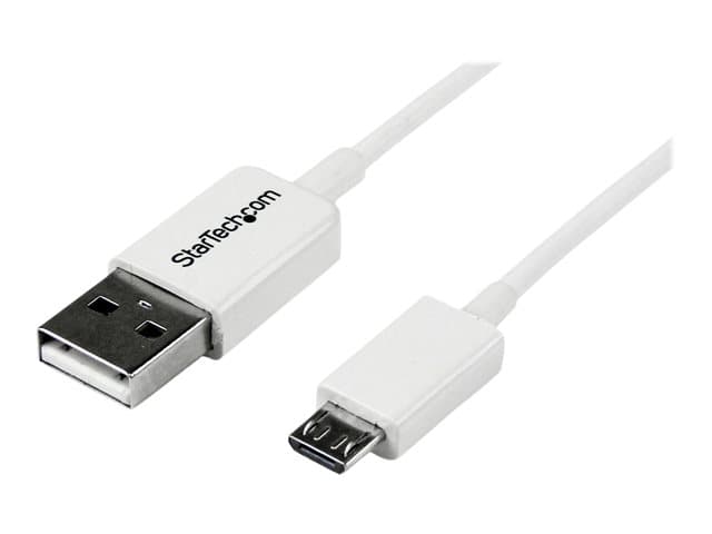 STARTECH.COM - StarTech 3.3 ft. (1 m) USB to Micro USB Cable - USB 2.0 A to Micro B - White - Micro USB Cable (USBPAUB1MW) - USB cable - Micro-USB Type B to USB - 1 m
