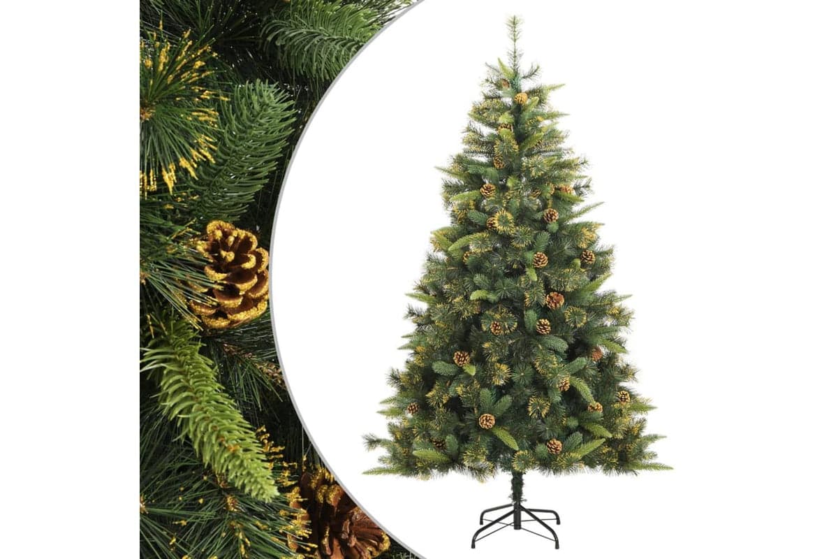 Vidaxl Artificial Hinged Christmas Tree With Cones 180 Cm
