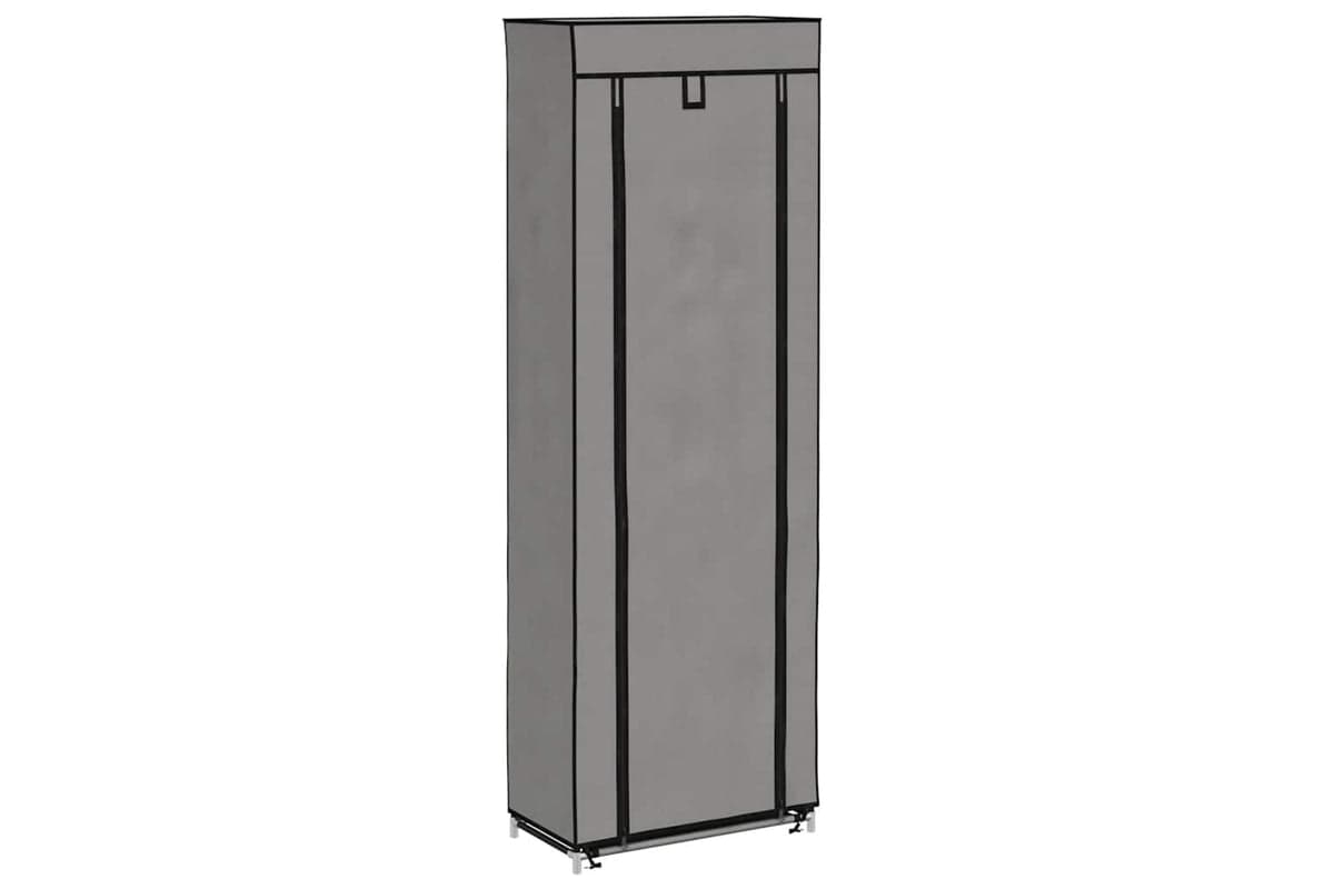 vidaXL 282432 Shoe Cabinet With Cover Grey 57x29x162cm Fabric