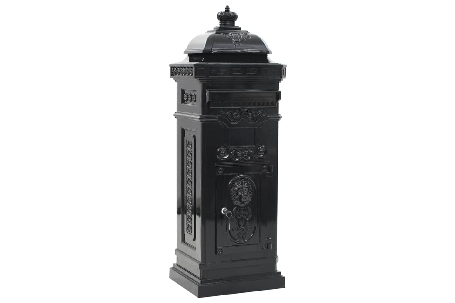 Vidaxl 43888 Pillar Letterbox Aluminium Vintage Style Rustproof Black