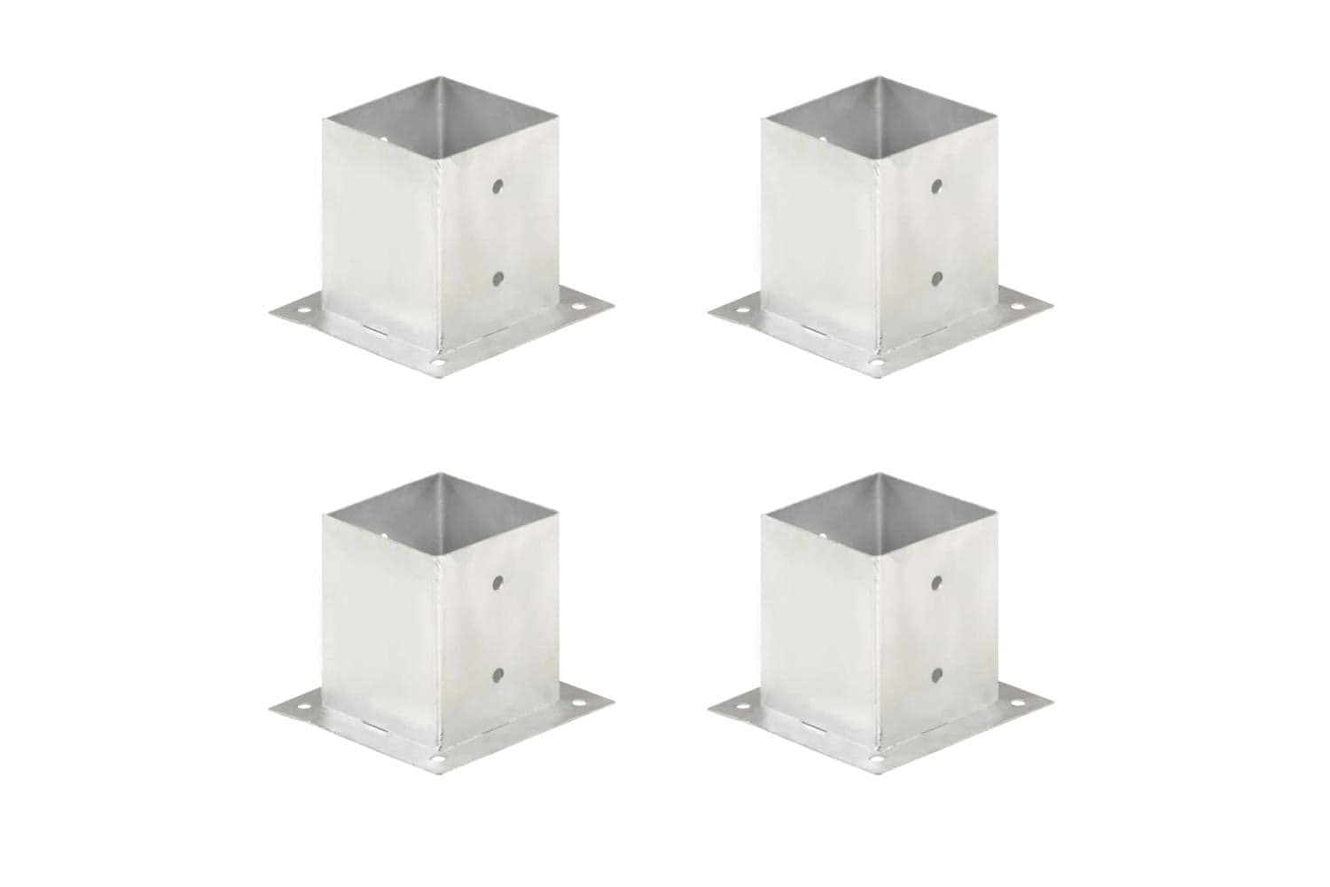 vidaXL 145451 Post Anchors 4 Pcs Galvanised Metal 121mm