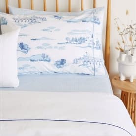 300 Thread Count Blue Rolenio Percale Flat Sheet