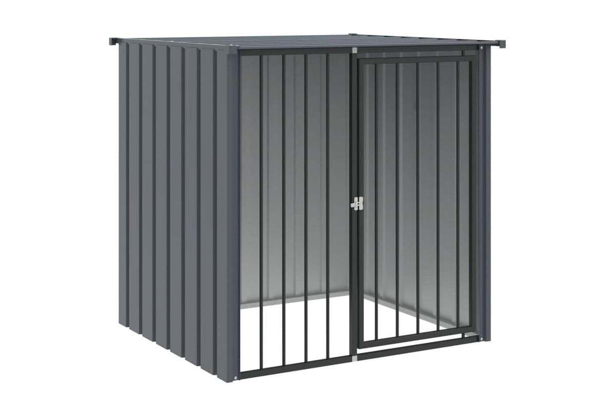 Dog House With Roof Black 110x103x109 Cm Galvanised Steel