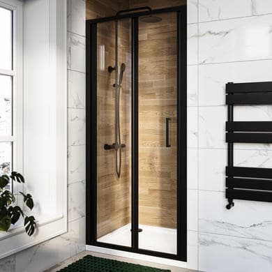 Black - Bi-Fold Door Shower Enclosure 6mm Glass - Carina