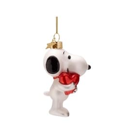 Snoopy with Heart Glass Tree Decoration 10cm