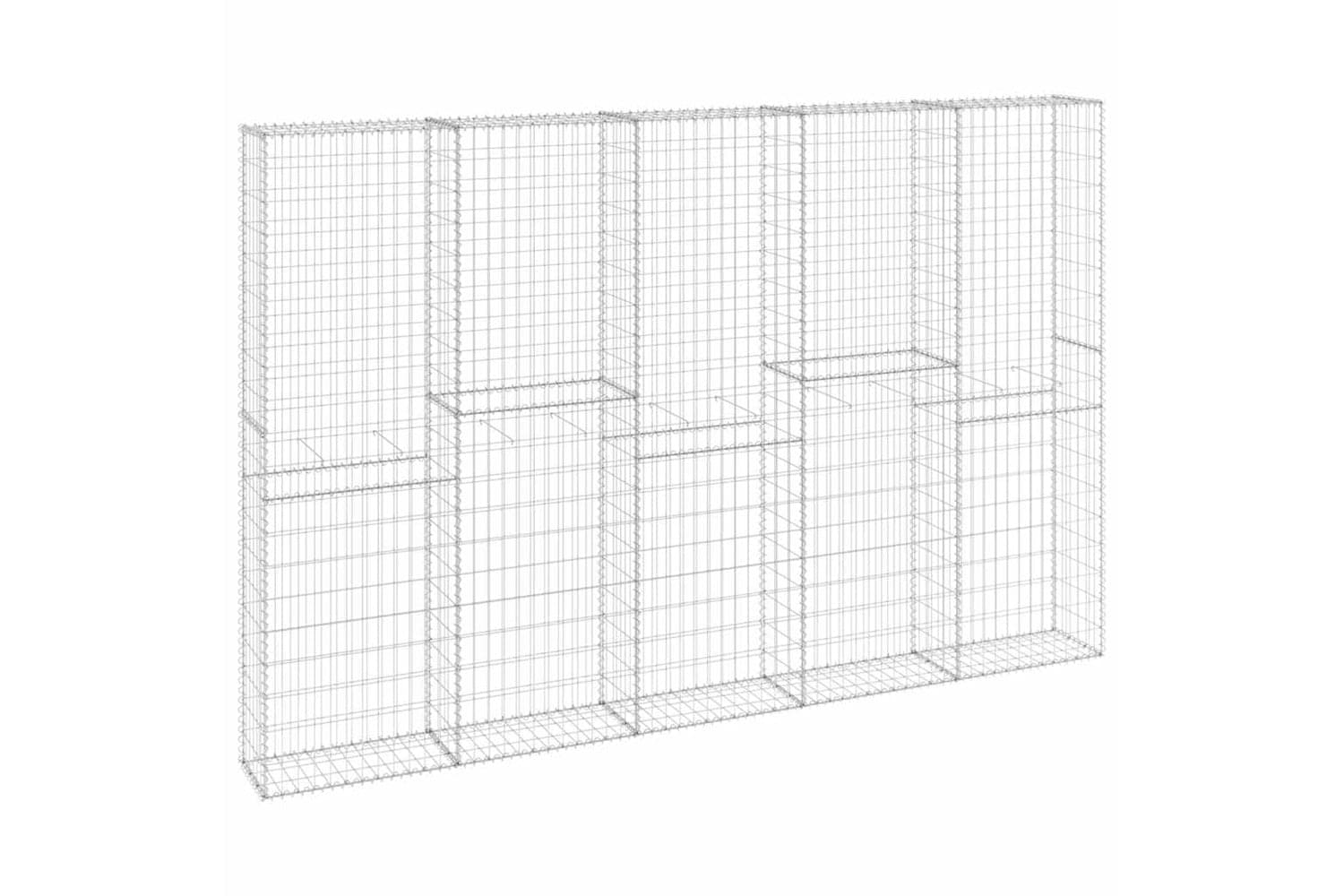 vidaXL 147823 Gabion Wall With Covers Galvanised Steel 300x30x200cm