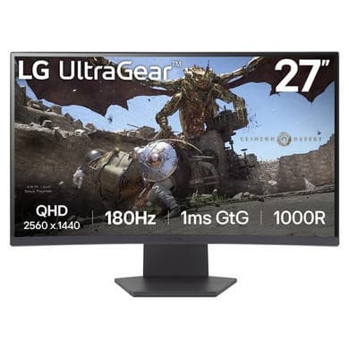 Refurbished LG UltraGear 27GS60QC 27" VA QHD 180Hz 1ms Curved Gaming Monitor