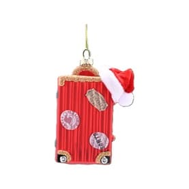 Suitcase With Santa Hat Tree Decoration