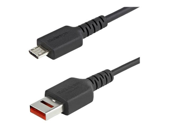 STARTECH.COM - StarTech 3ft (1m) Secure Charging Cable, USB-A to Micro USB Data Blocker Charge-Only Cable, Power-Only Charger Cable for Phone/Tablet, Data Blocking USB Protector Adapter Cable, TPE - 5V at 2.4A (12W max) (USBSCHAU1M) -