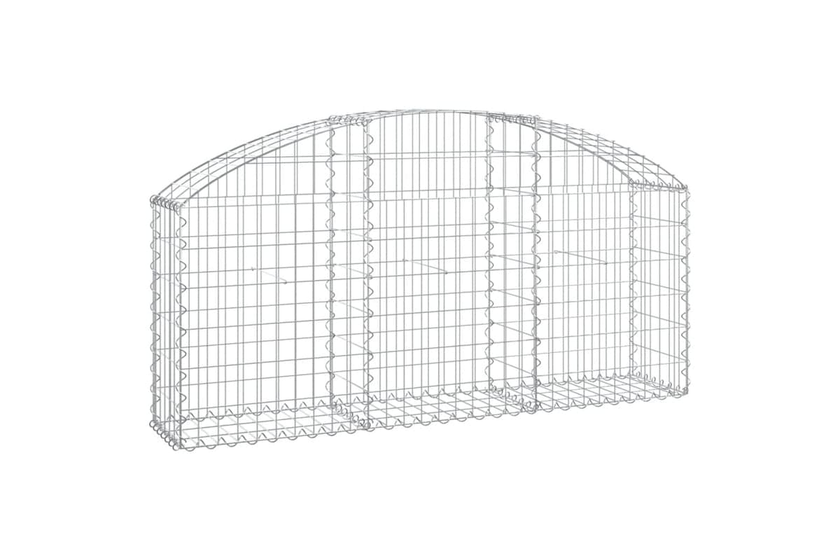 vidaXL 153443 Arched Gabion Basket 150x30x60/80cm Galvanised Iron