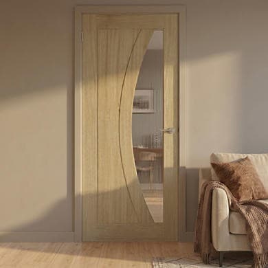 Internal Oak Glazed Door with Reeded Glass - Pre-Finished - 1981 x 762 x 35mm - Salerno - XL Joinery