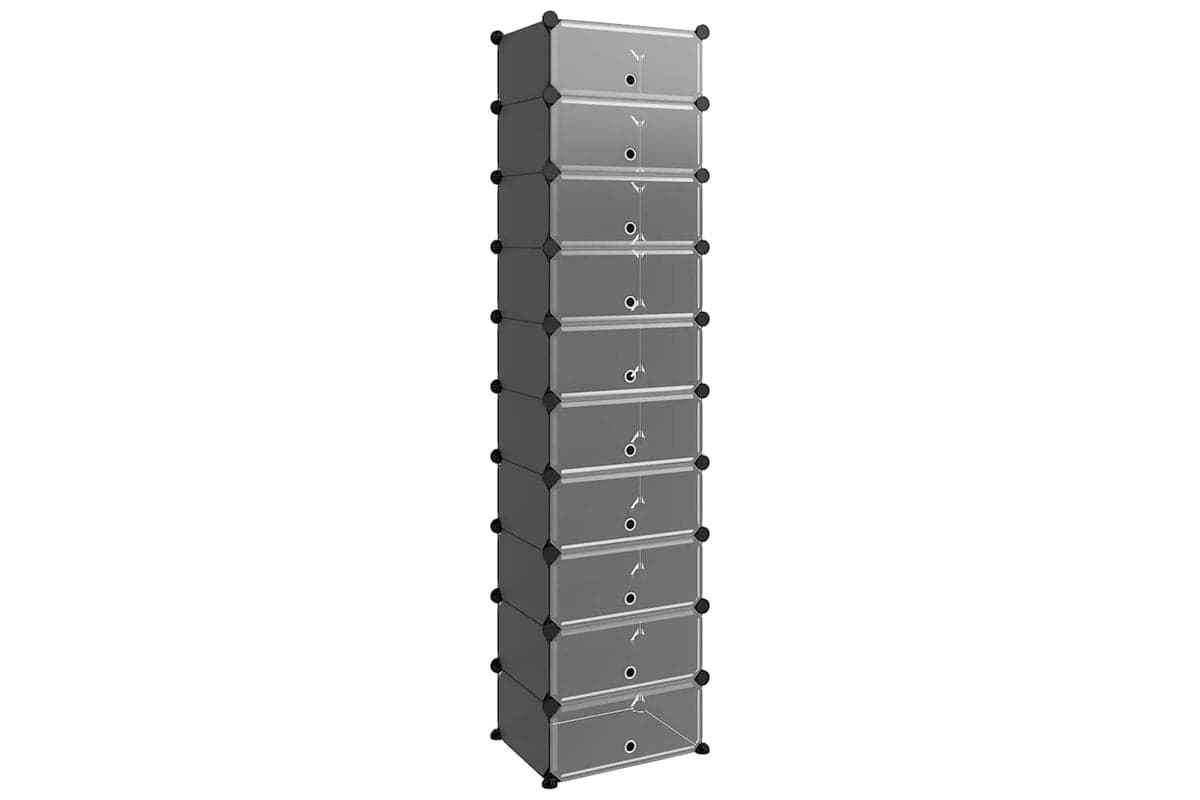 vidaXL 340560 Shoe Rack Black 44x32x174cm Pp