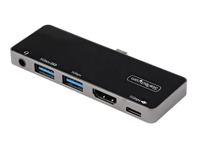 STARTECH.COM - Startech USB C Multiport Adapter, USB-C Mini Dock, USB-C to 4K 60Hz HDMI 2.0, With 100W Power Delivery Pass-Through Charging, 3-Port USB 3.0 Hub, Audio, USB Type-C Multiport Adapter - USB-C Travel Dock - docking station - USB-C - HDMI